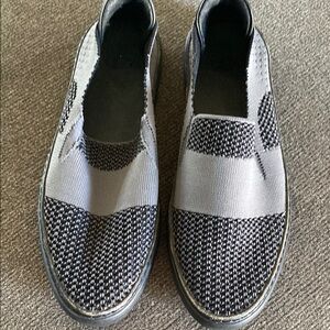 Women’s Black and Gray Slip-On Shoes